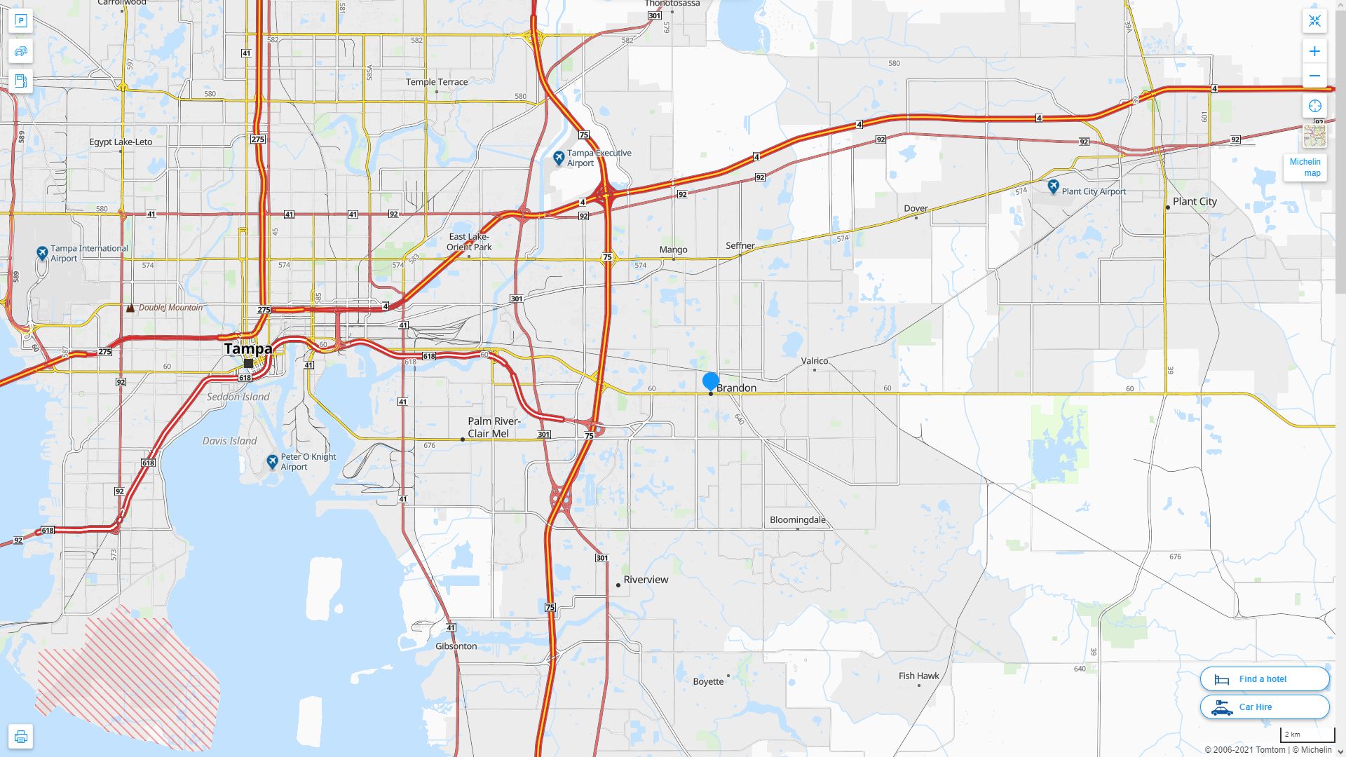Brandon Florida Highway and Road Map